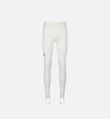 Ski Leggings White Technical Jersey .